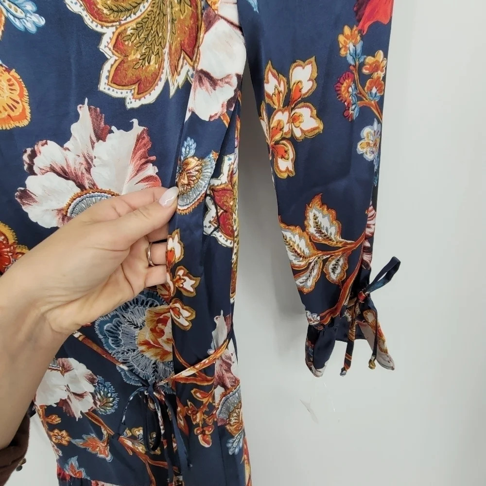 JULIA Jordan Floral Print Tie Waist Tiered Midi Dress size 6 - Picture 6 of 11